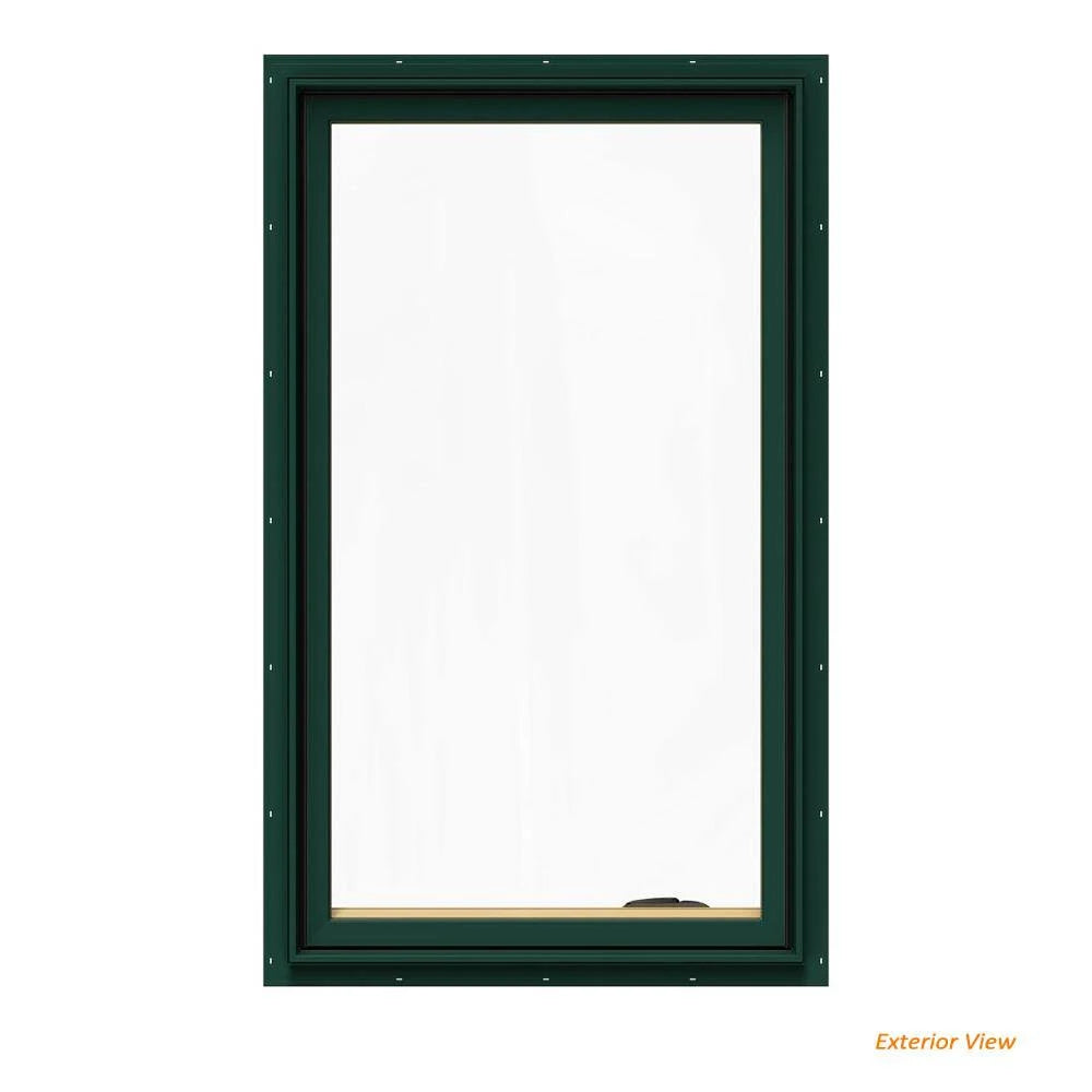 28.75 in. x 48.75 in. Green Clad Wood Right-Handed Casement Window with Mesh Screen V557053