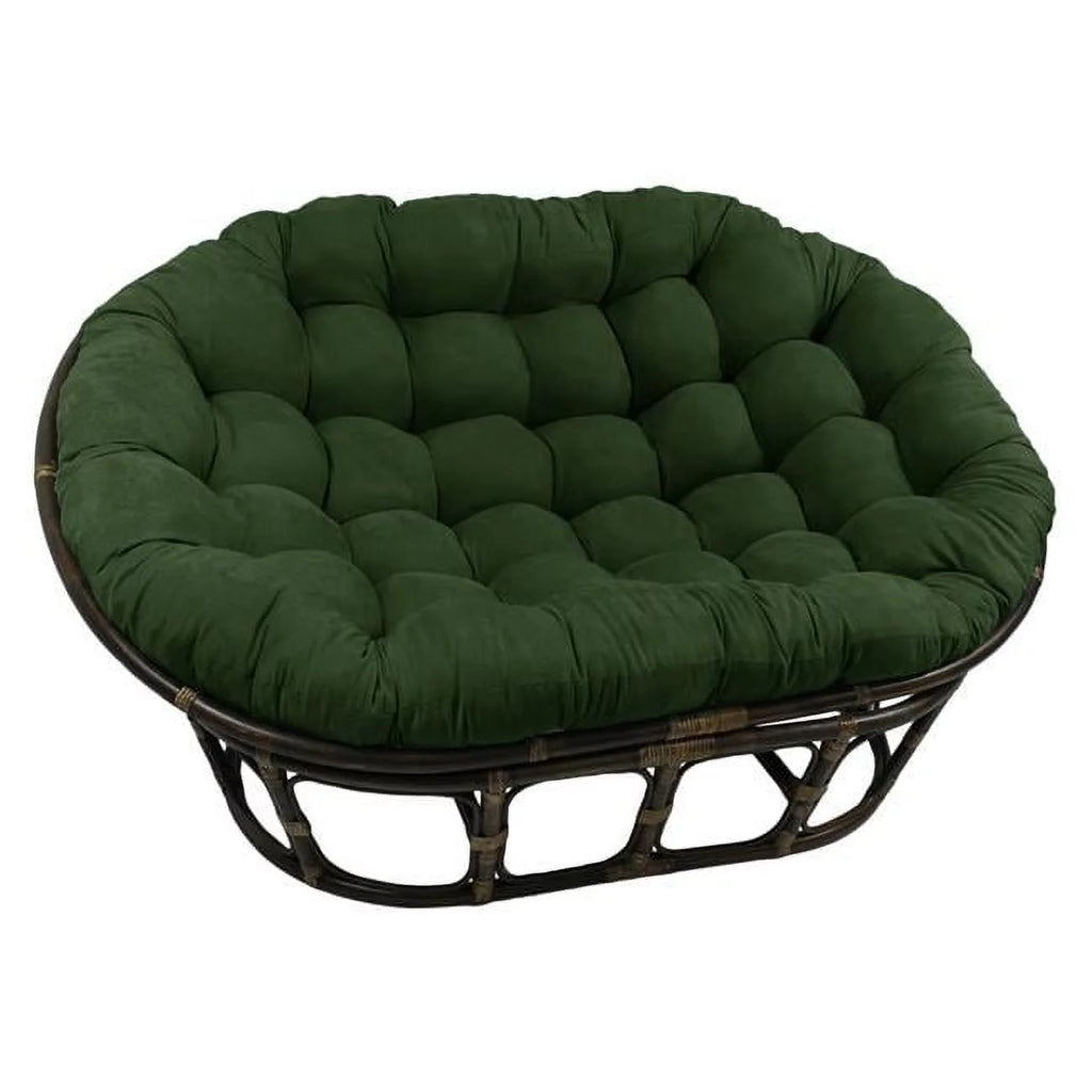 Oversize Double Papasan Chair Micro Suede Cushion Green Q8997
