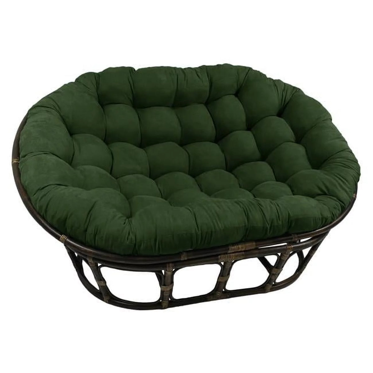 Oversize Double Papasan Chair Micro Suede Cushion Green Q8997