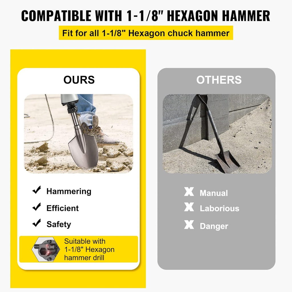 Clay Spade 1-1/8 Hex Jackhammer Bit Pack of 2 O778329