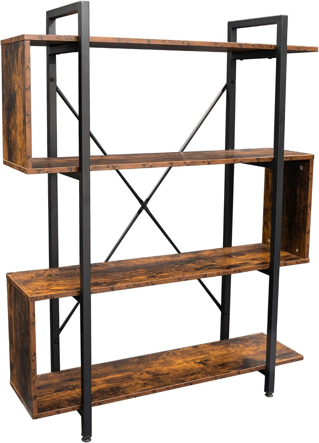 Vintage Industrial 4 Tier S Shaped Bookshelf V2171