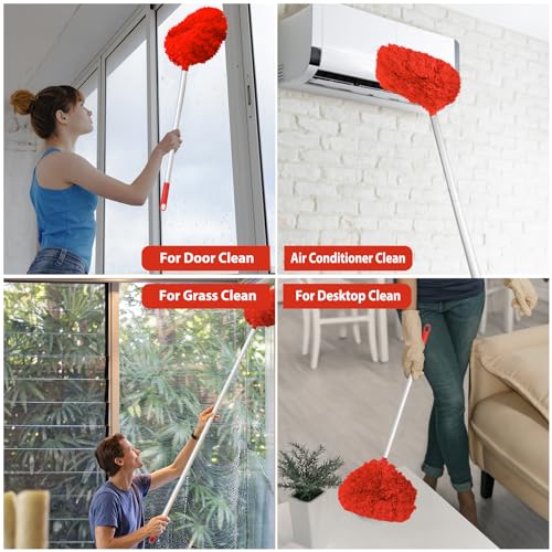 Orange Microfiber Ceiling Fan Duster with Extension Handle U20150