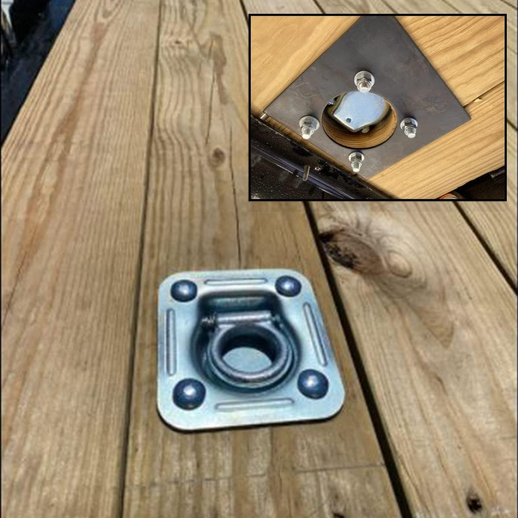 Square Trailer Cargo Tie-Down Anchors with Mounting Hardware J61783