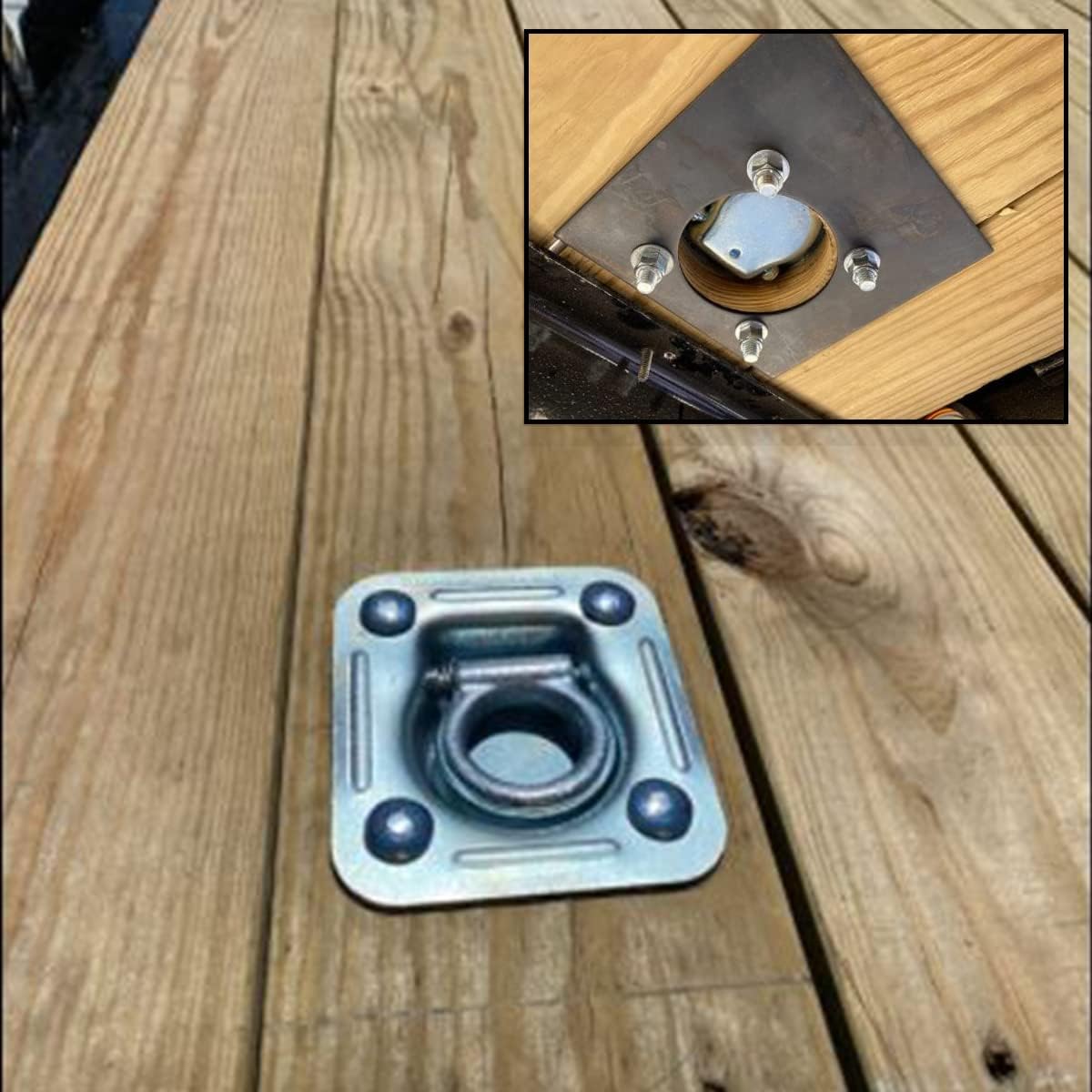 Square Trailer Cargo Tie-Down Anchors with Mounting Hardware J61783