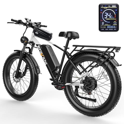 26" Electric Bike, 90 Miles, 34MPH, Peak 1500W, Fat Tire, 48V 864WH Removable Battery, Brake Light T577304
