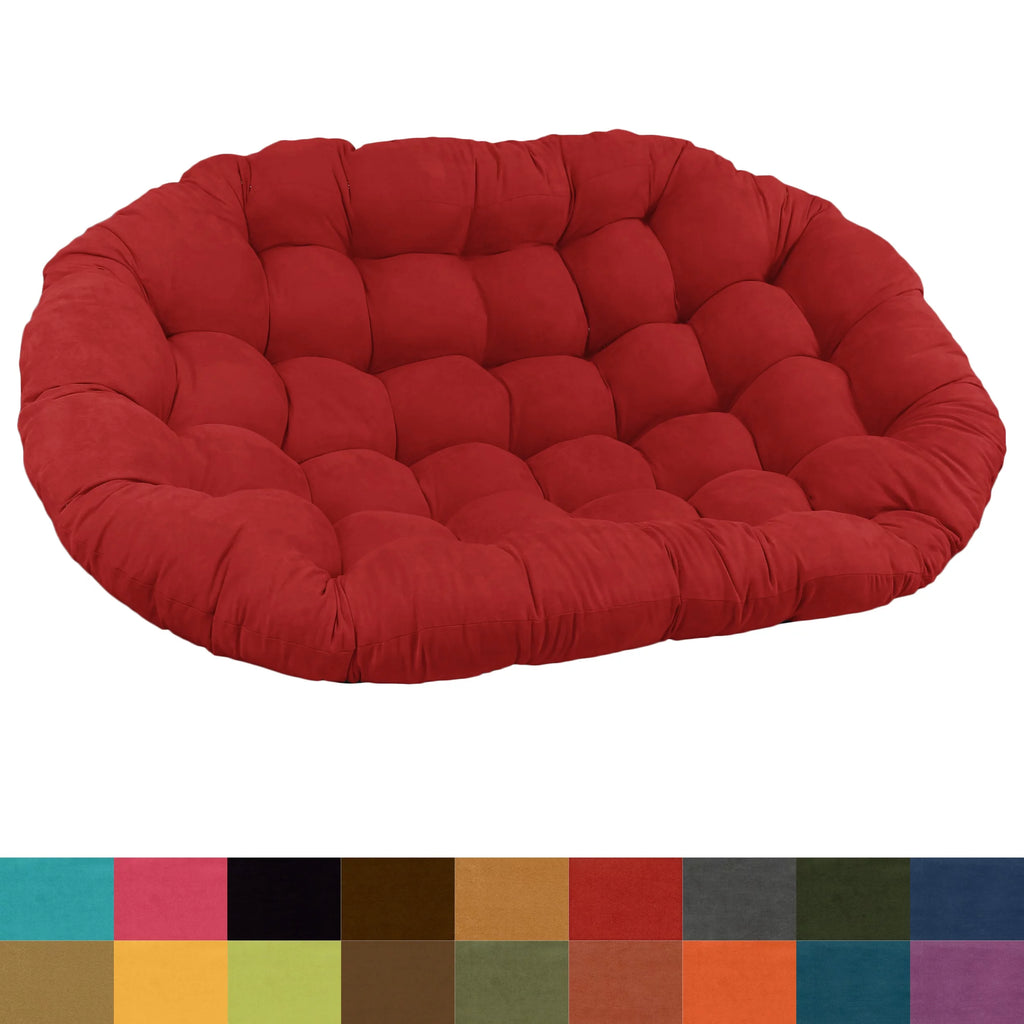 Oversize Double Papasan Chair Micro Suede Cushion Green Q8997