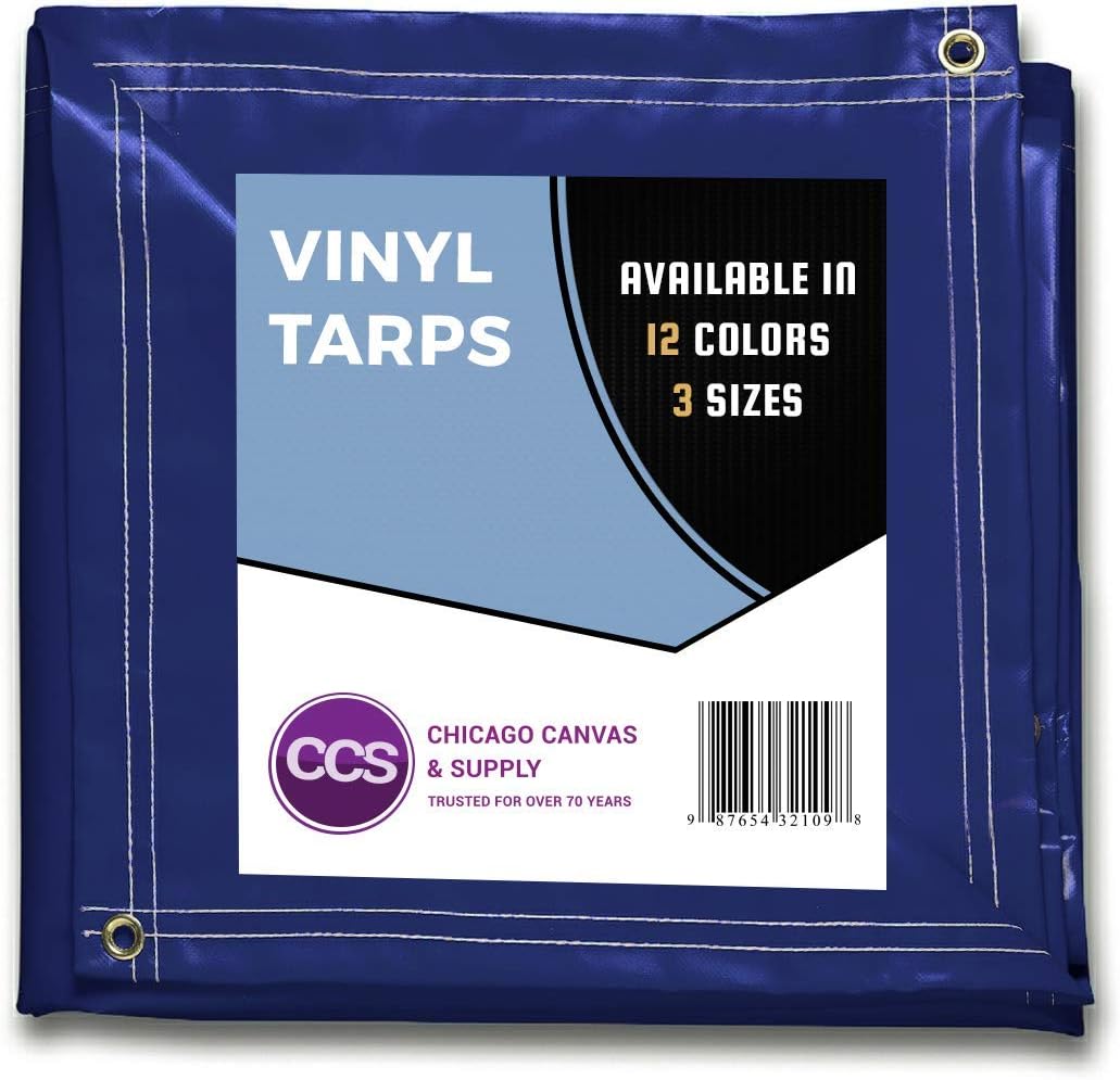 Heavy Duty Waterproof Vinyl Tarp Grey 10 by 12 Feet Pack of 2 O7771