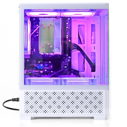 White Desktop PC AMD Ryzen 7-5700G 8 core 3.9GHz 16G DDR4 RAM 512GB NVME SSD Tower Computer with Power Supply 400W H756