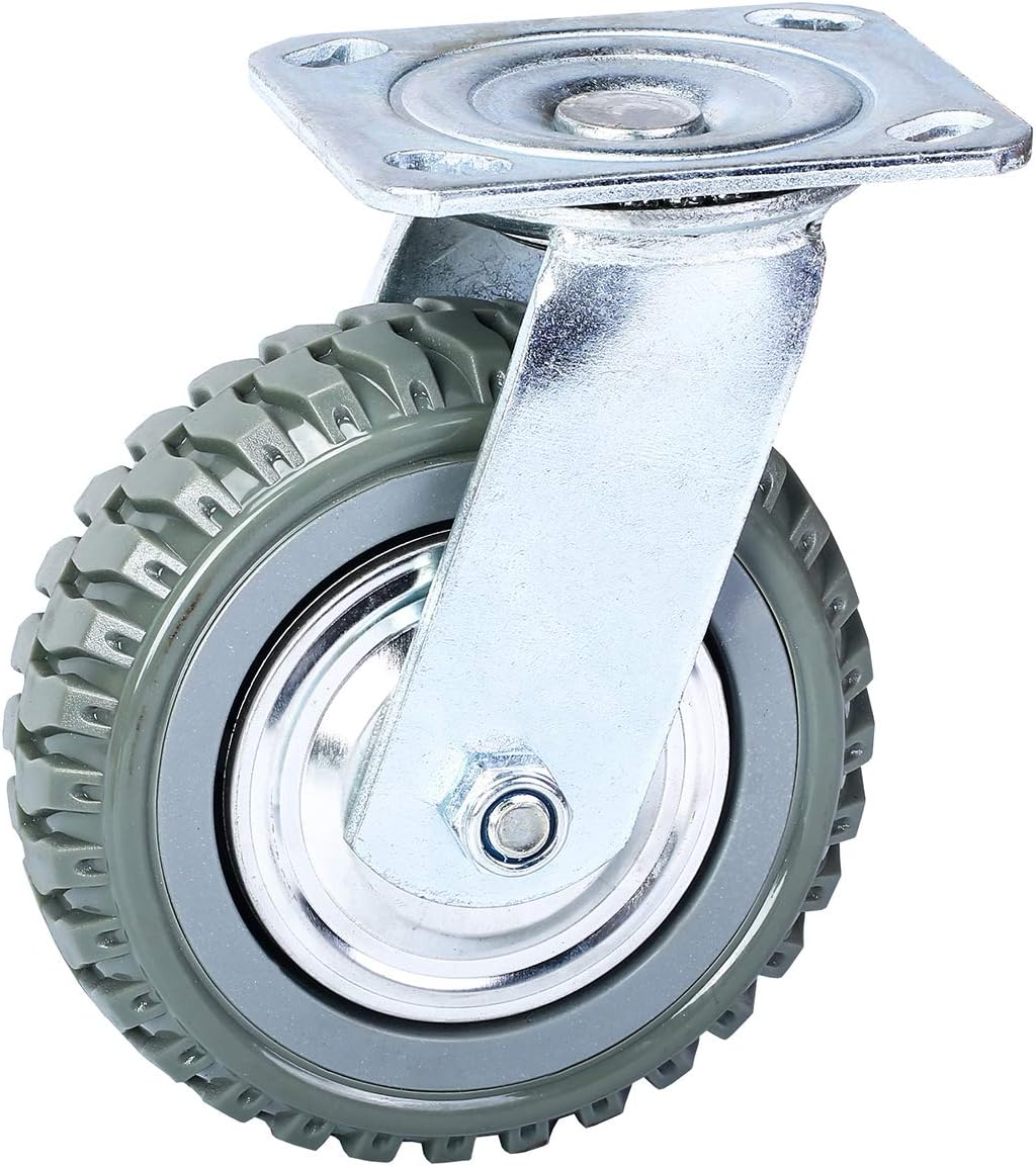 6 Inch Rubber Swivel Caster Wheels 4PCS J259021