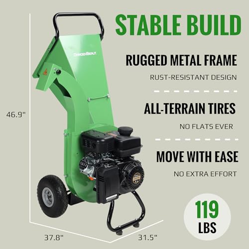 7HP 212cc Gas Powered Wood Chipper Shredder M945