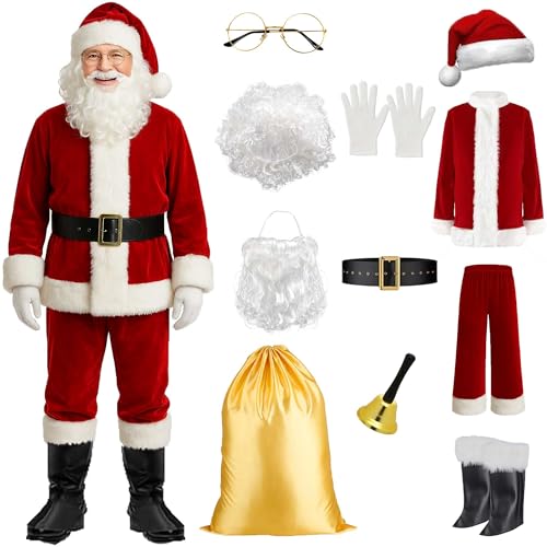 11 Pc Santa Claus Costume Suit H502