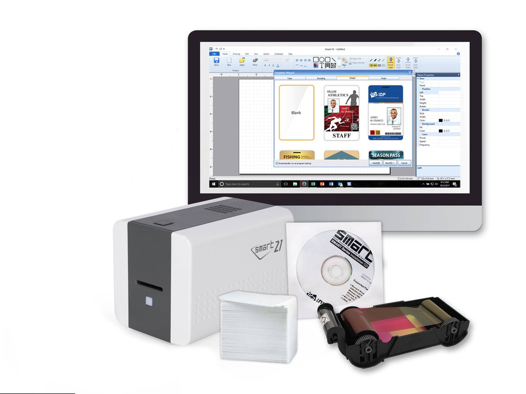 Starter ID Printer Kit - Plastic Card Printer - Color - Dye Sublimation I849119
