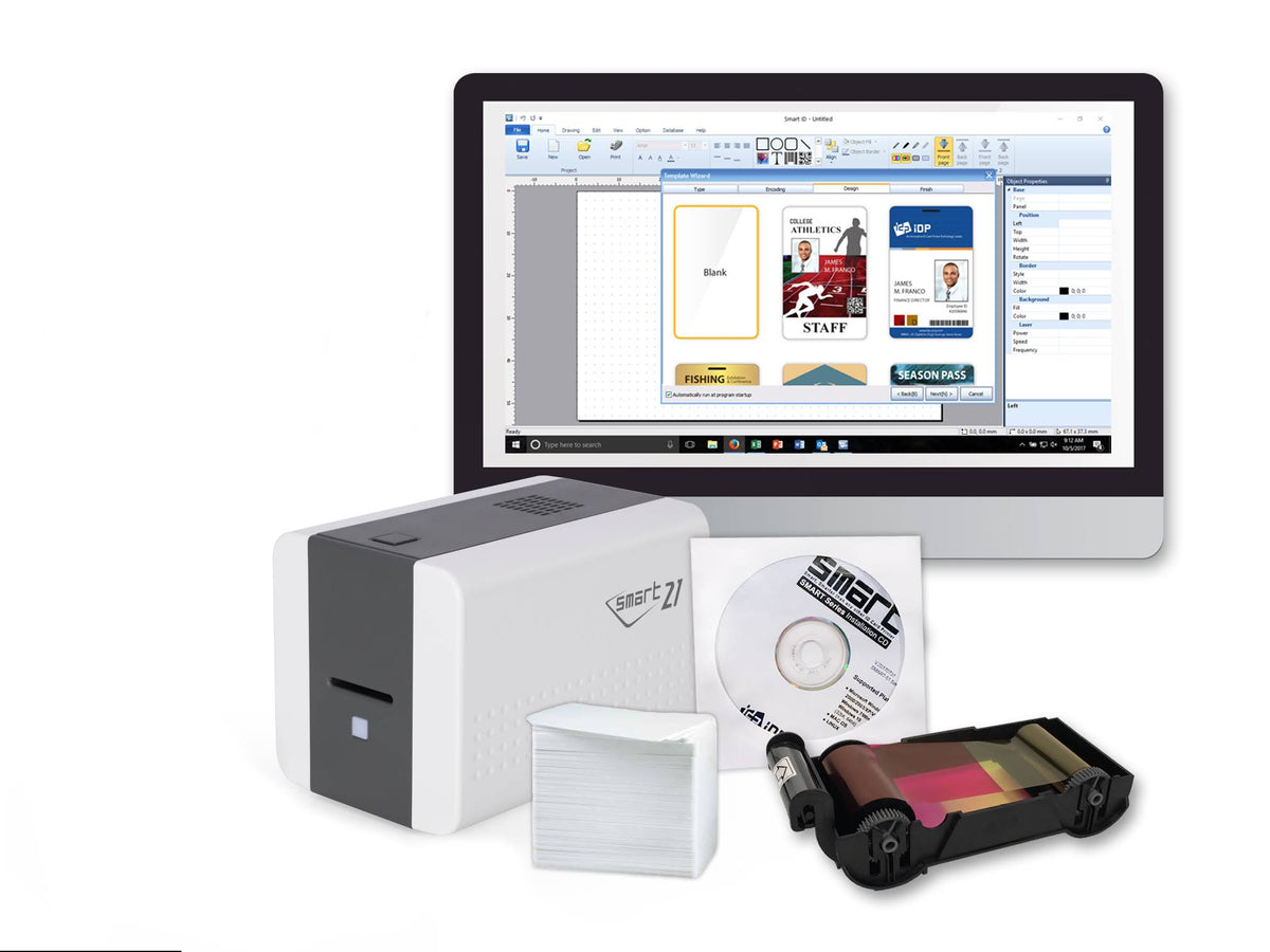 Starter ID Printer Kit - Plastic Card Printer - Color - Dye Sublimation I849119