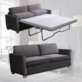 Queen Dark Grey Pull Out Sofa Bed with Memory Foam Mattress L5111