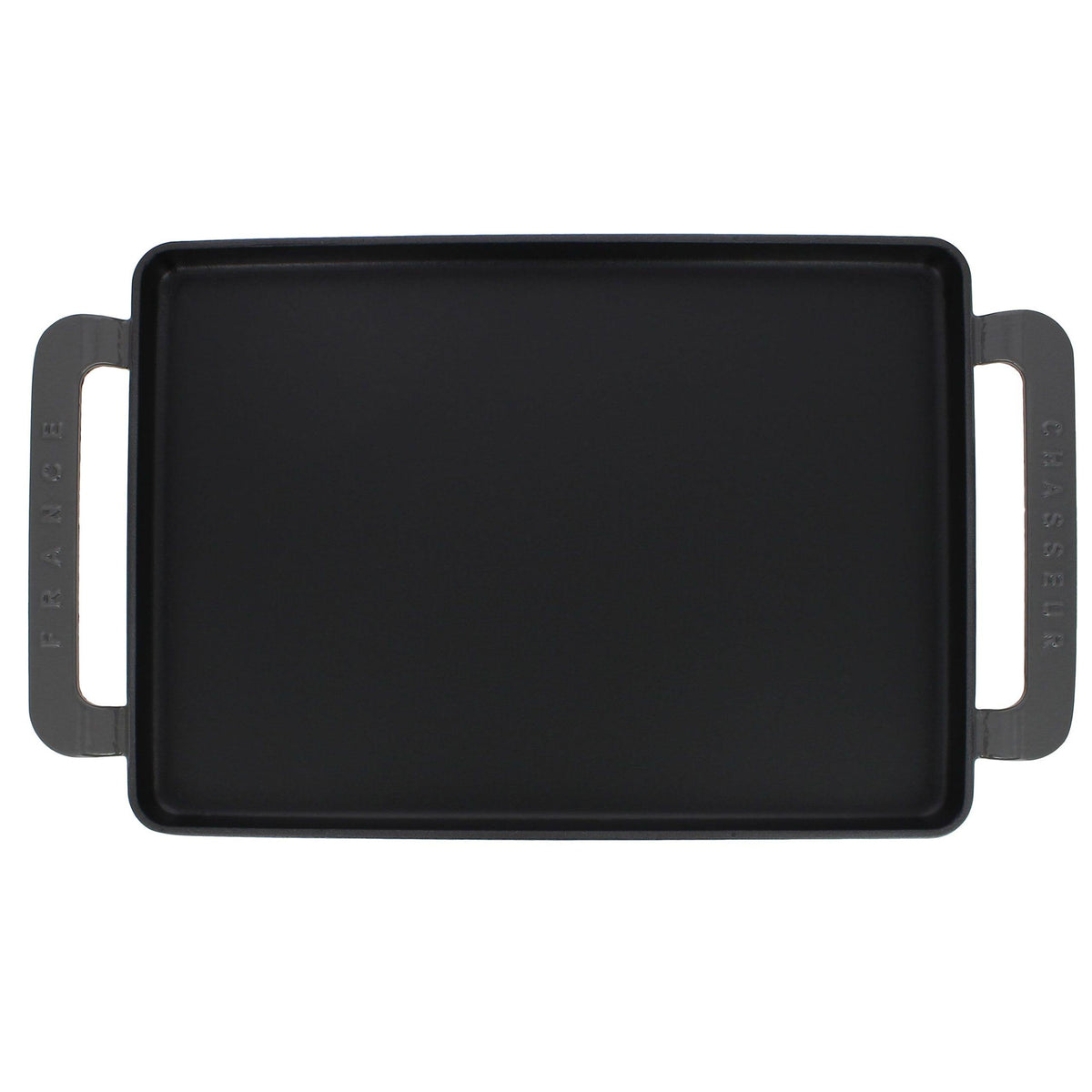Caviar-Grey Rectangular Enameled Cast Iron Griddle R5579