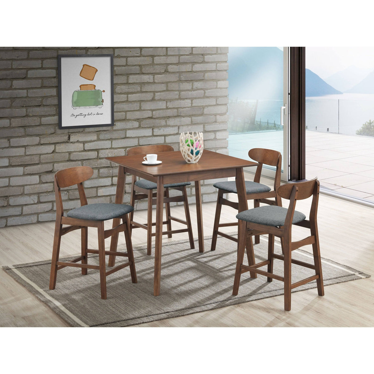 5-Pc Upholstered Dining Set V16366