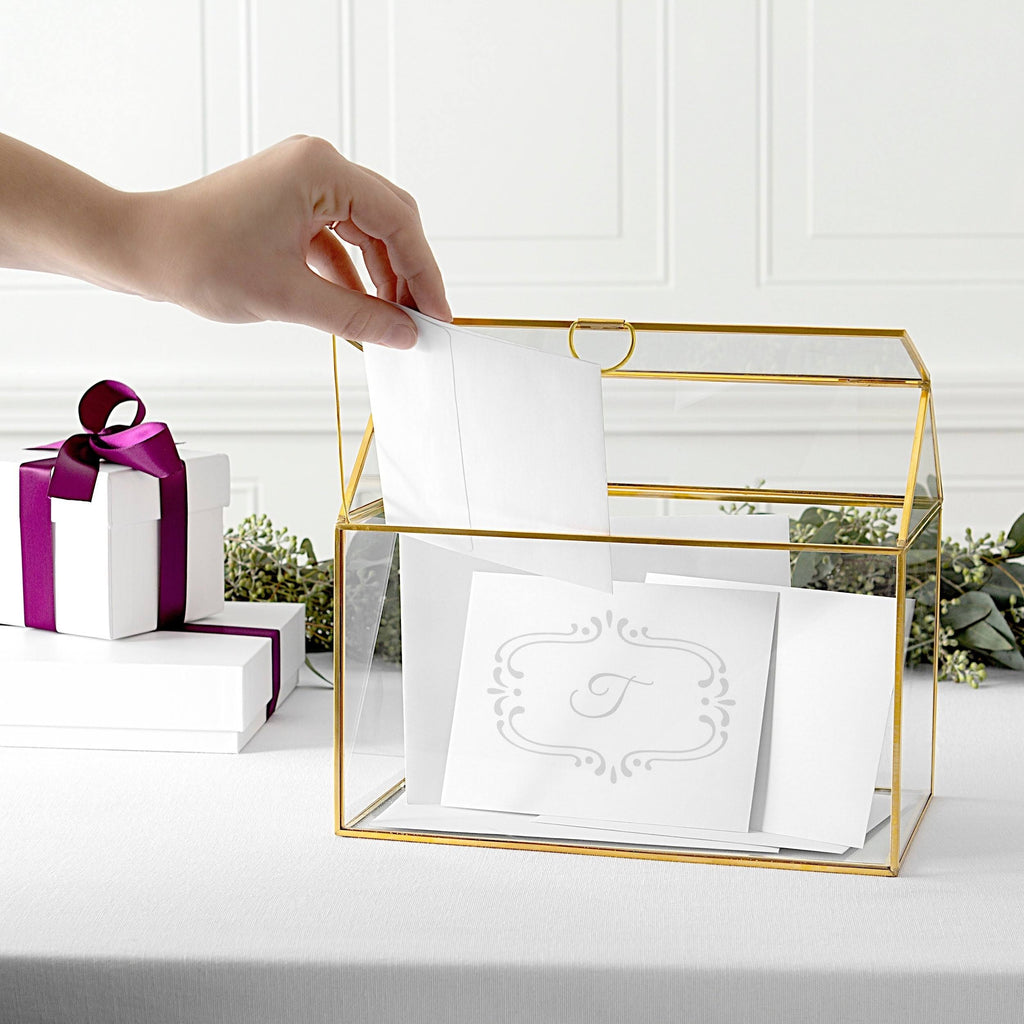 Gold Glass Terrarium Gift Card Holder I72024