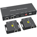 HDMI Extender Splitter 1 in 2 Out Over Cat5e/6/7 with Two Loop-Out Local Display Repeater Support 1080p EDID POC P4827