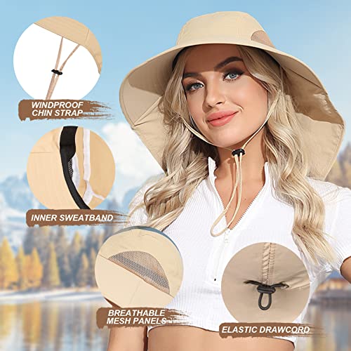 Outdoor Sun Hat with Neck Flap Wide Brim Fishing Hat T749845