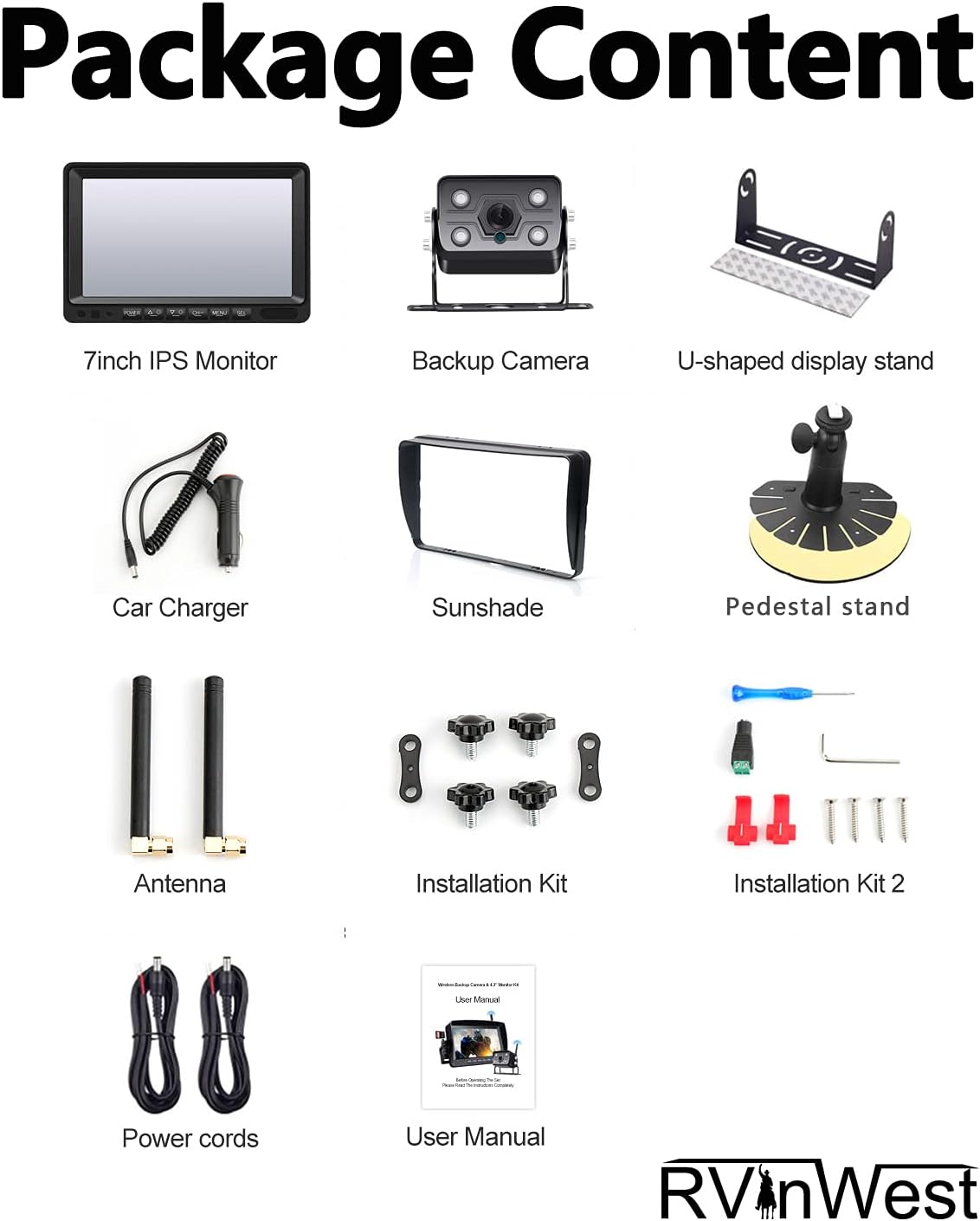 Wireless Backup Camera with 7 DVR HD Monitor D717992