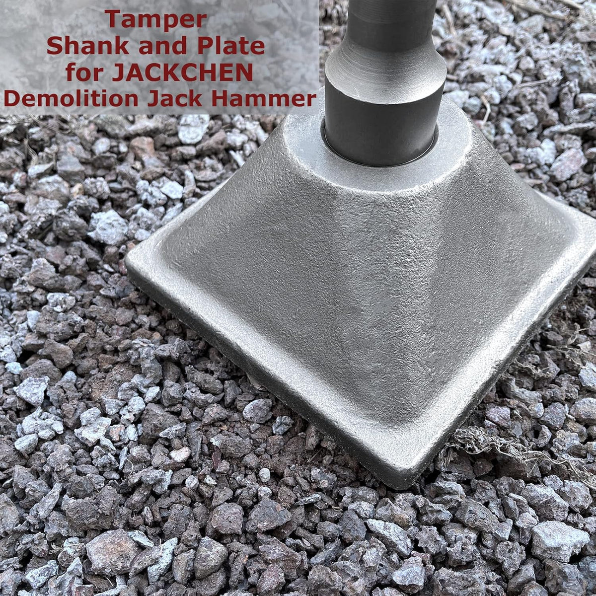 1-1/8" Tamper Shank with 6x6" Plate for Jack Hammer Bit Z9336