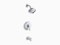 Polished Bath and Shower Valve Trim with Lever Handle and 2.0 GPM Showerhead D338