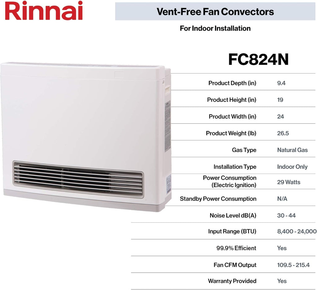 Ventless Natural Gas Heater with Programmable Thermostat W92523
