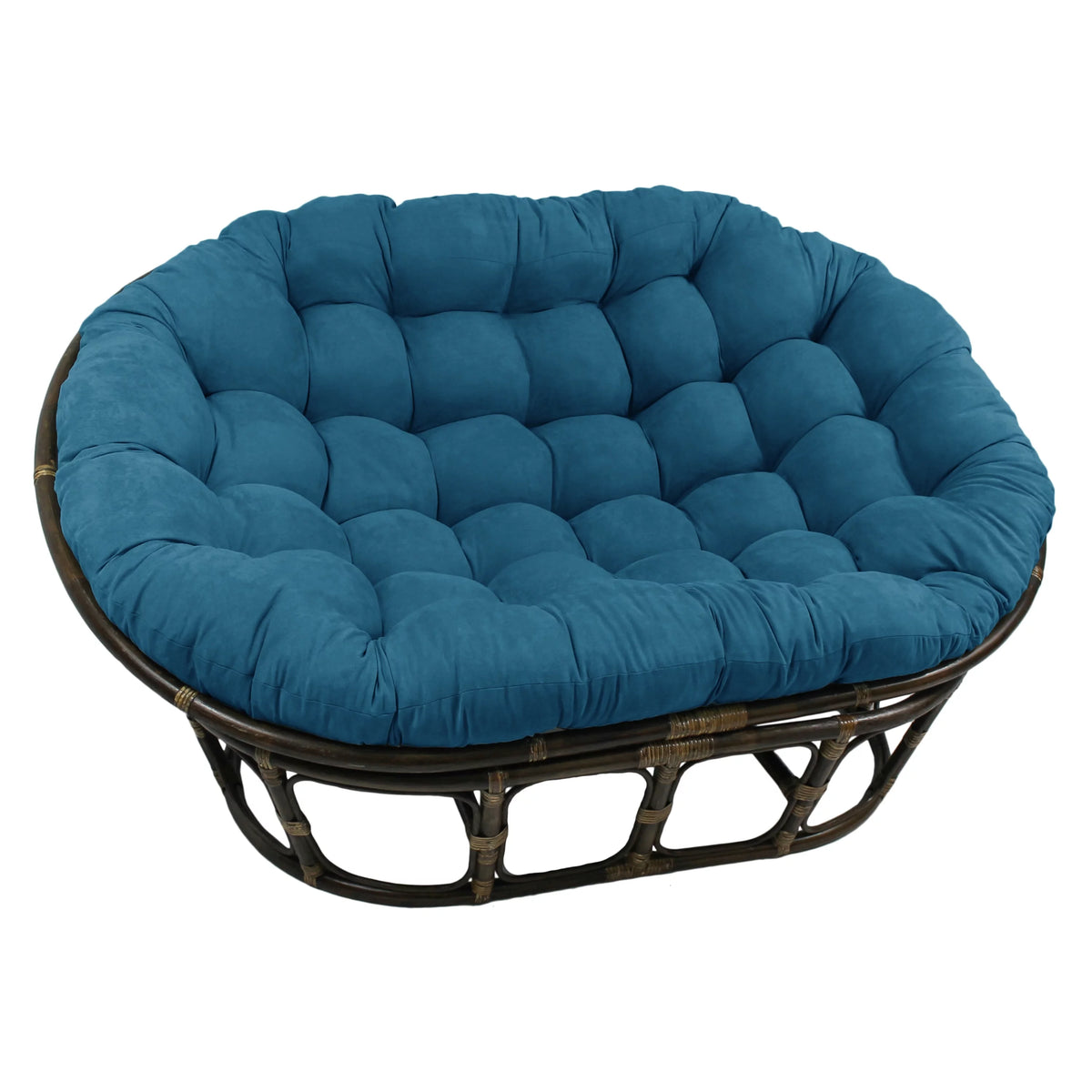 Oversize Double Papasan Chair Micro Suede Cushion Green Q8997