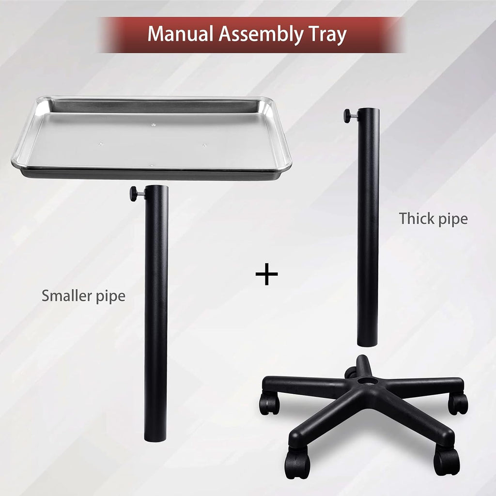 White Rolling Aluminium Salon Tray Cart P708