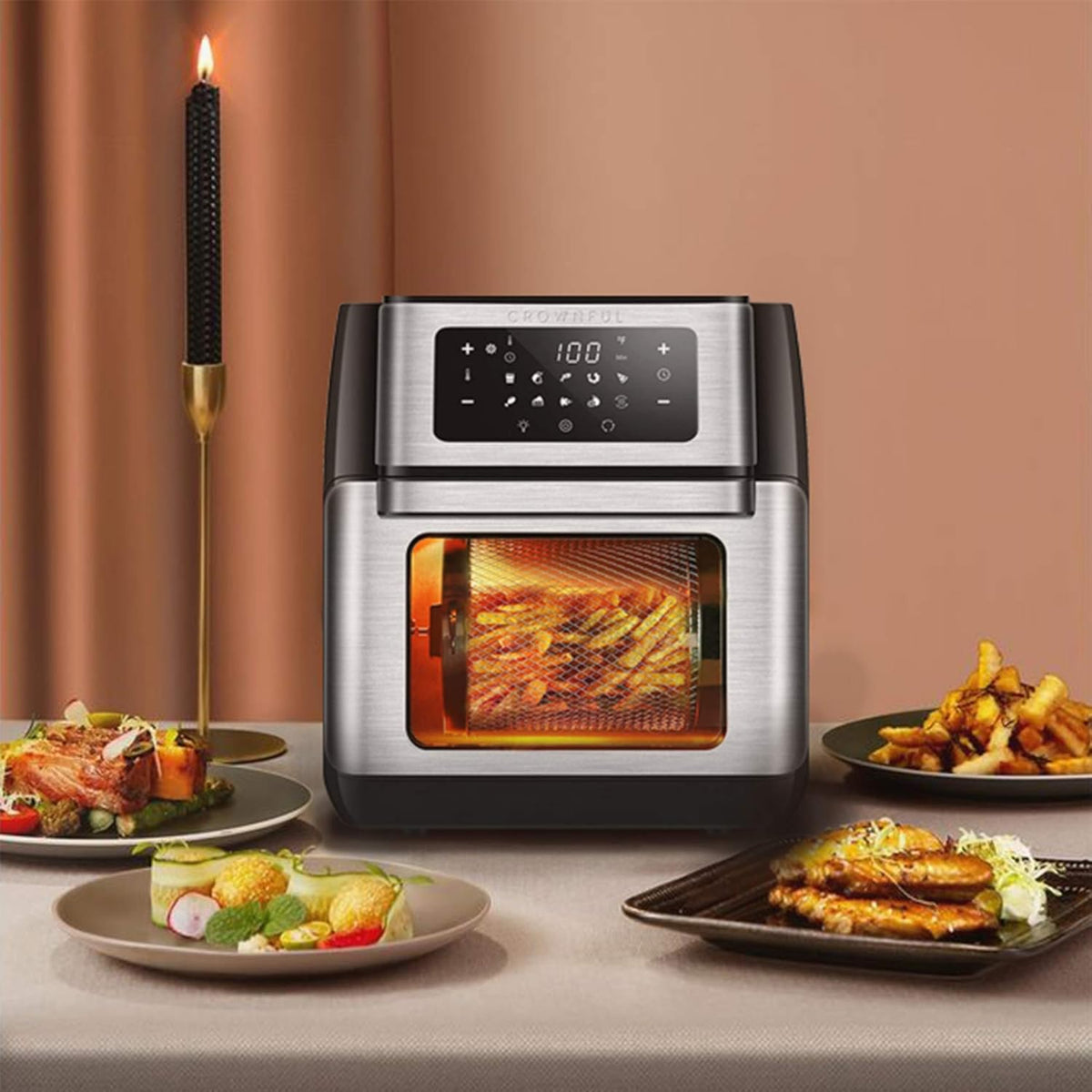 10.6 Quart 10-in-1 Air Fryer Toaster Oven with Rotisserie and Dehydrator J875