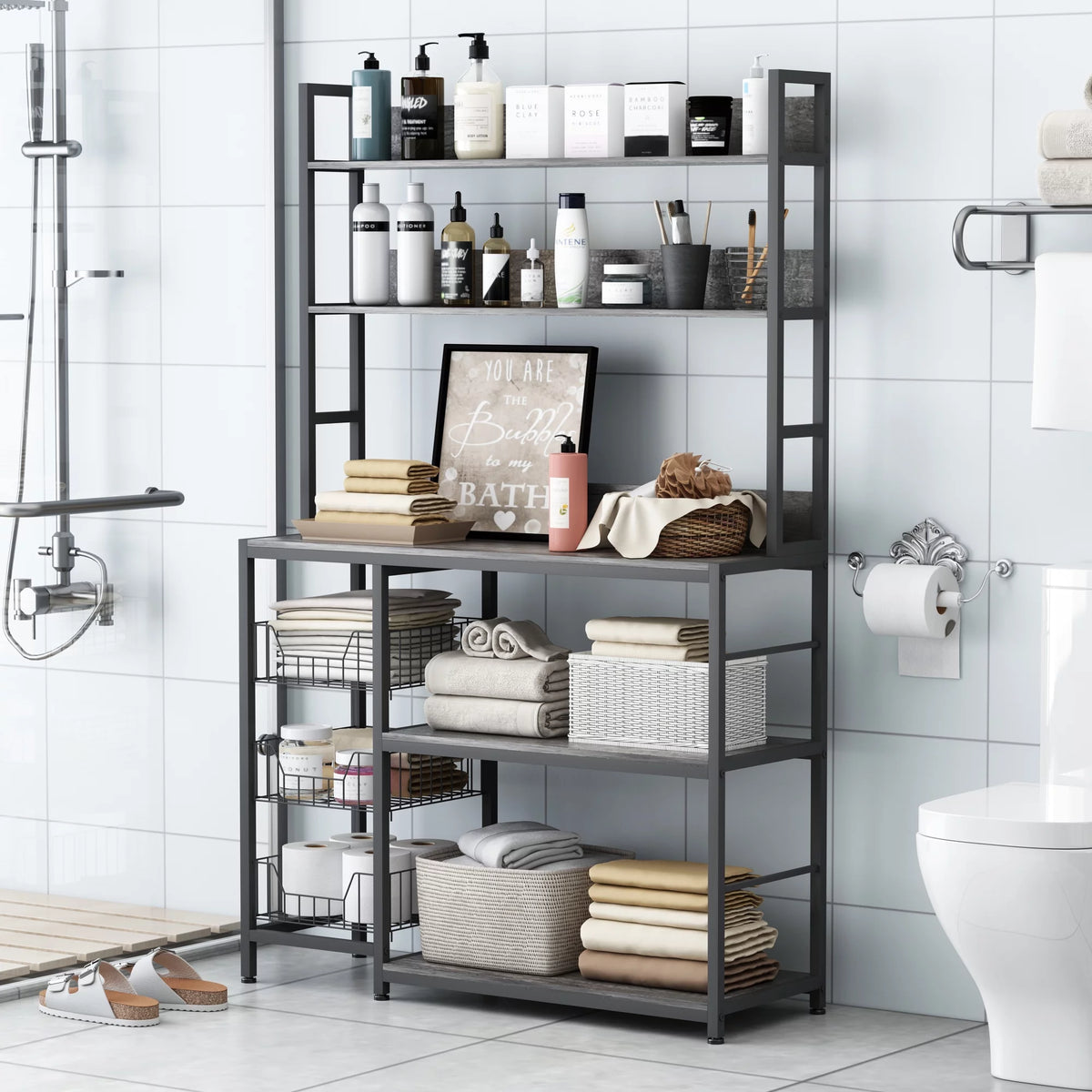 5-Tier Kitchen Bakers Rack with Baskets R838