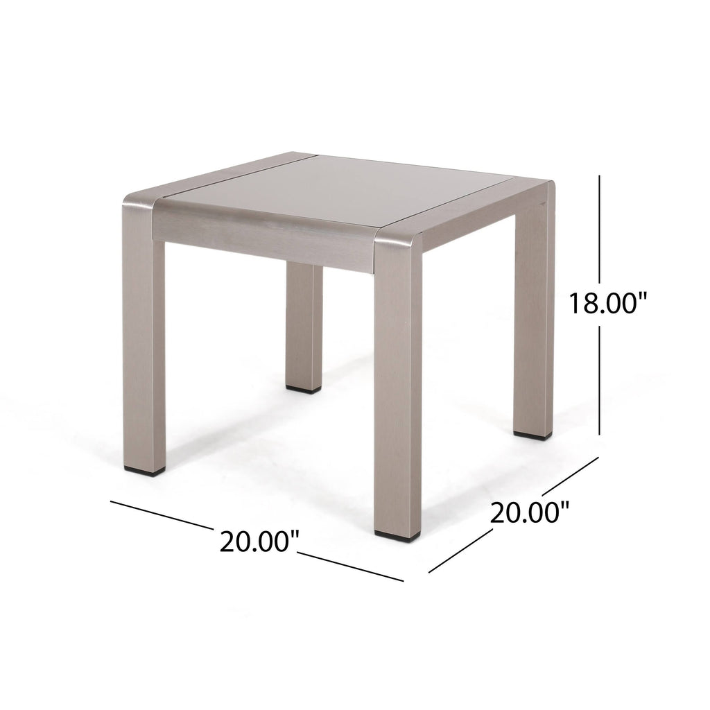 Gray Aluminum Patio Side Table D453