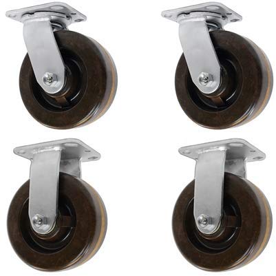 4 X 2 High Temperature Phenolic Wheel, 2 Swivel & 2 Rigid, 2,400 LBS Capacity Per Set of 4 I8339