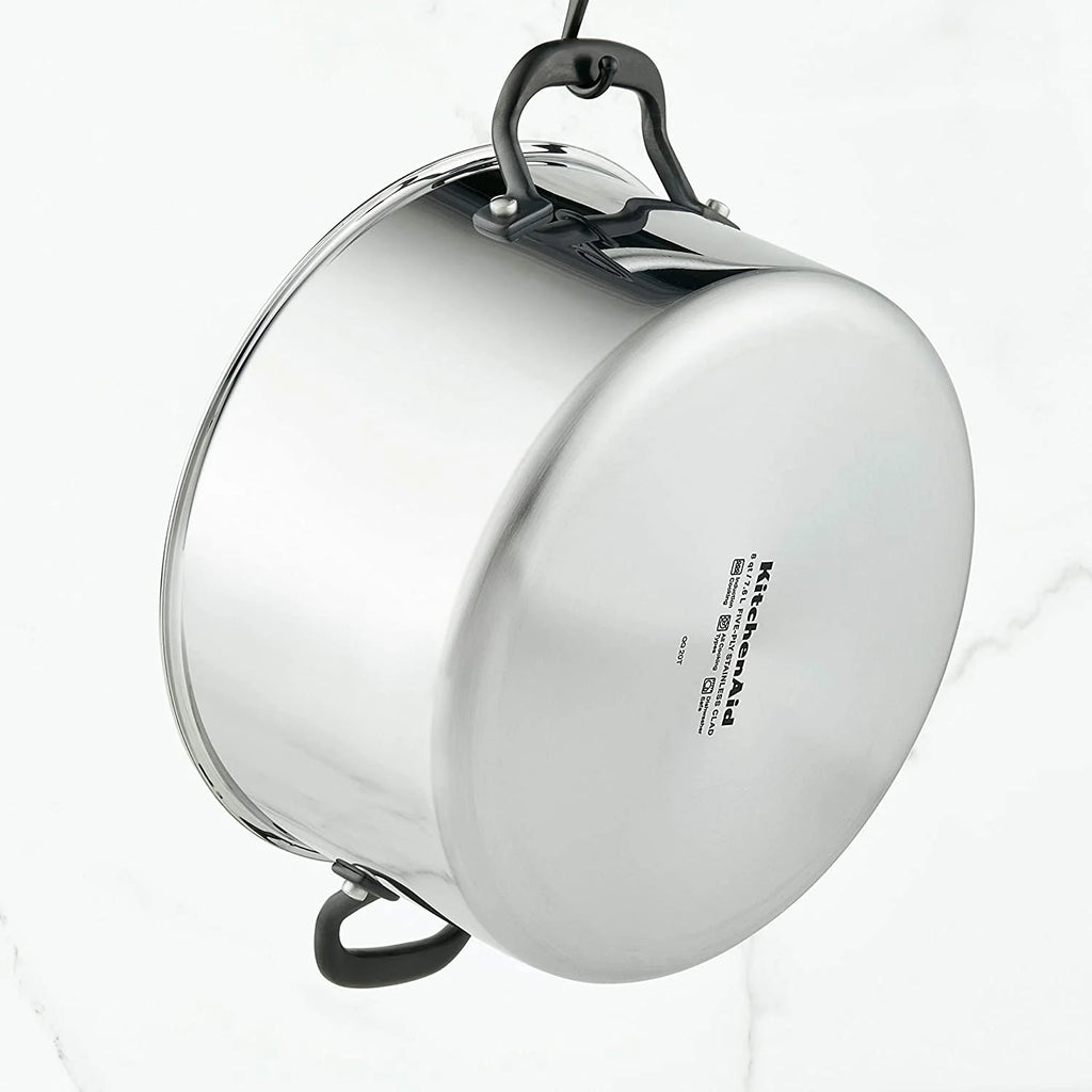 5-Ply Clad Stainless Steel Stock Pot with Lid, 8 Quart G875
