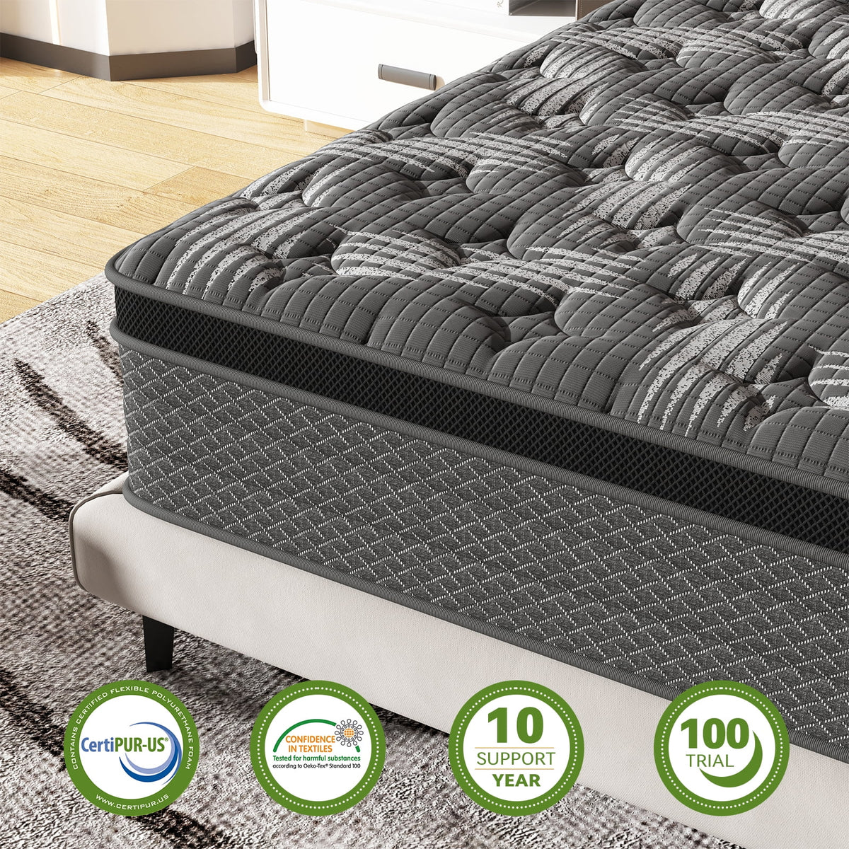 10" Memory Foam Pocket Spring Hybrid Mattress C751