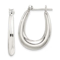 925 Sterling Silver Oval Hoop Earrings E340453