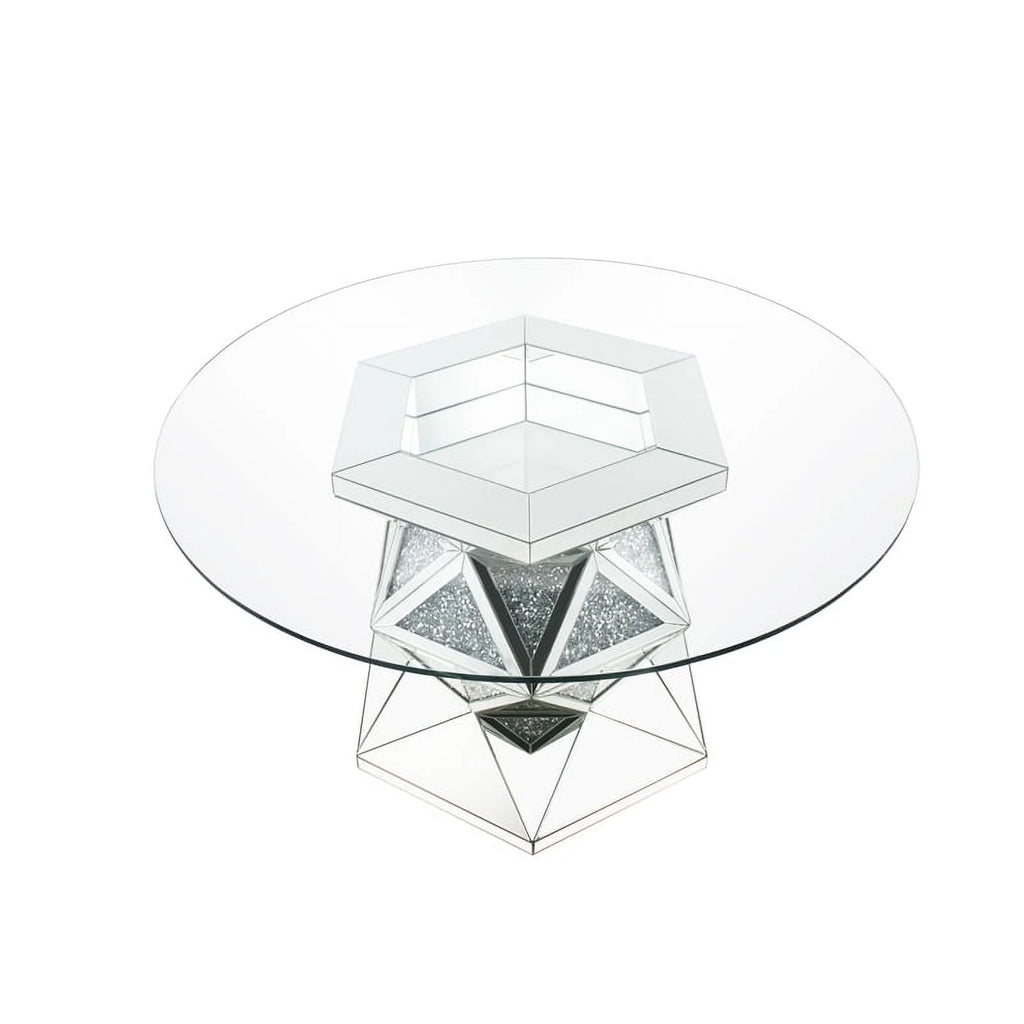 5-Piece Dining Table & 4 Stainless Steel Side Chairs R454