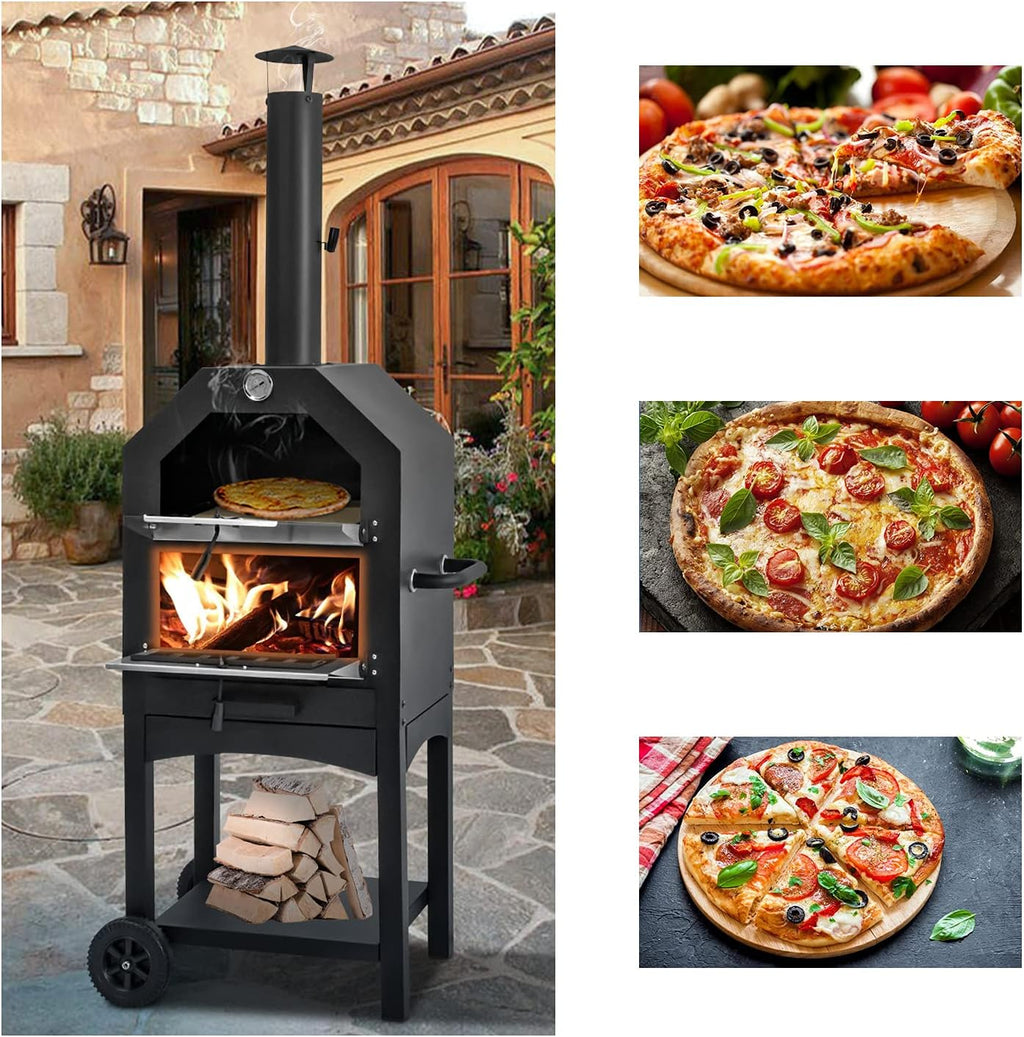 Outdoor Pizza Oven Wood Fire with Pizza Stone Z67169