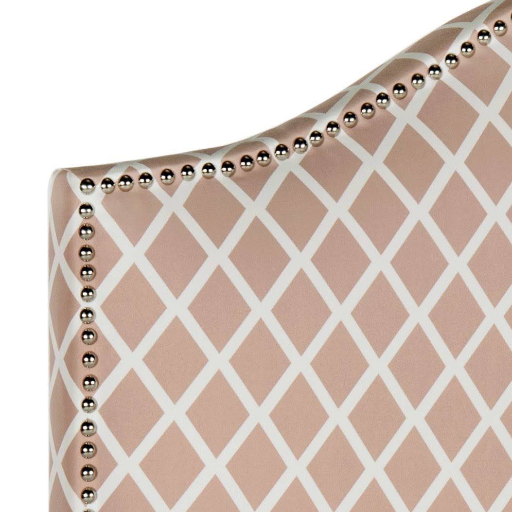 Peach Pink White King Headboard N485912