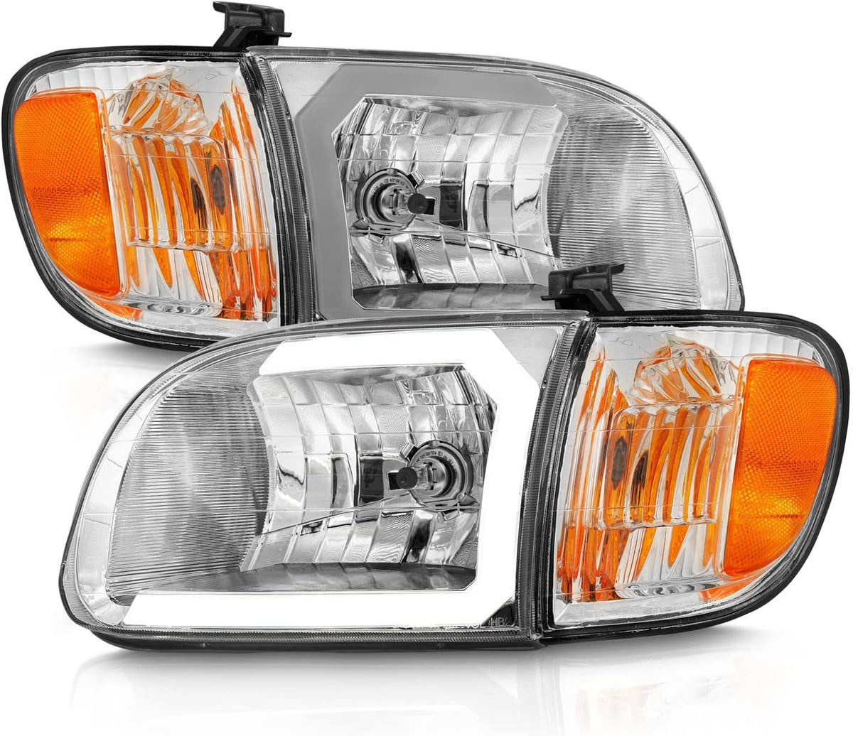 C-Type LED Tube Chrome Headlight Corner Lamp Set G366