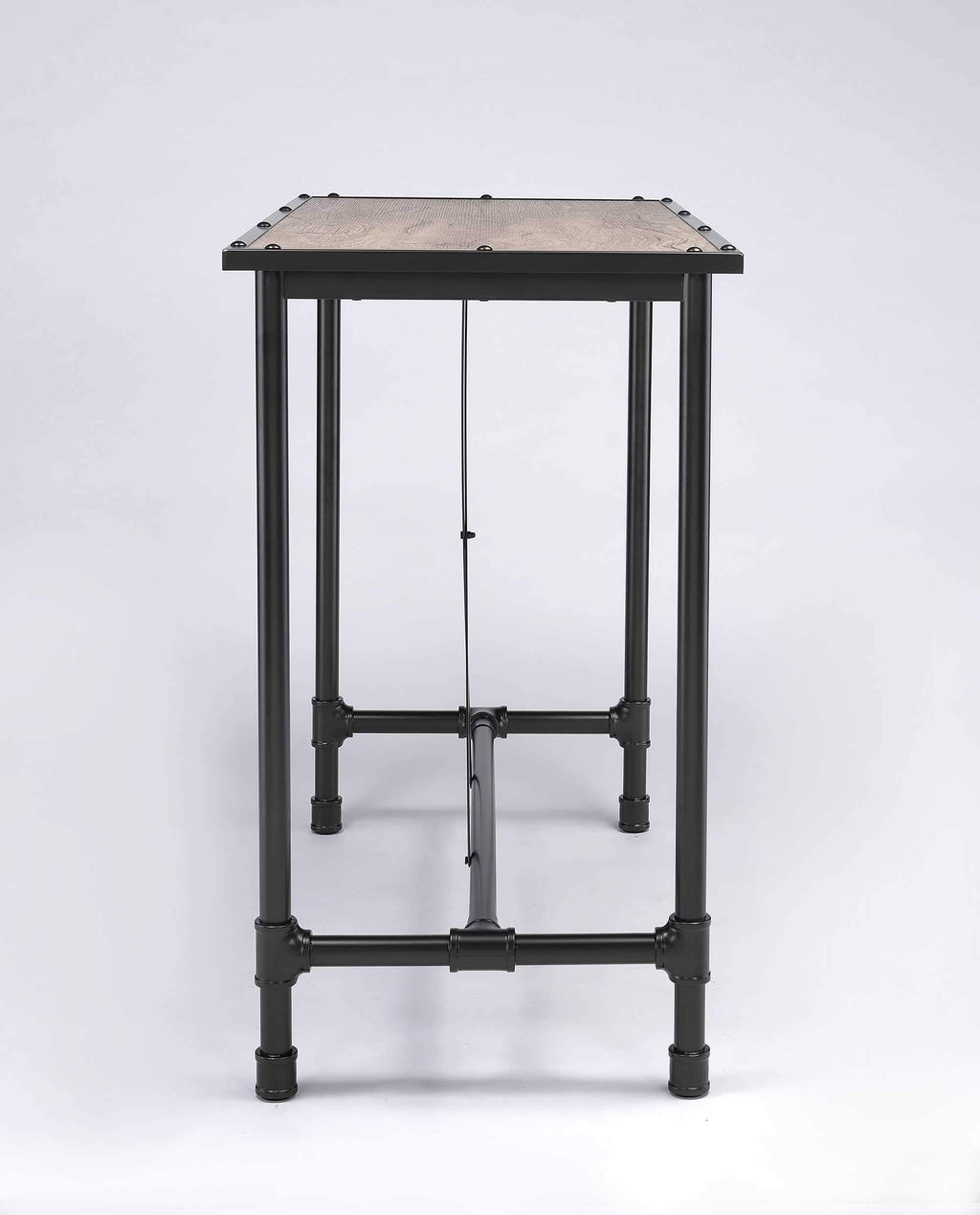 Oak and Black Bar Table Y413