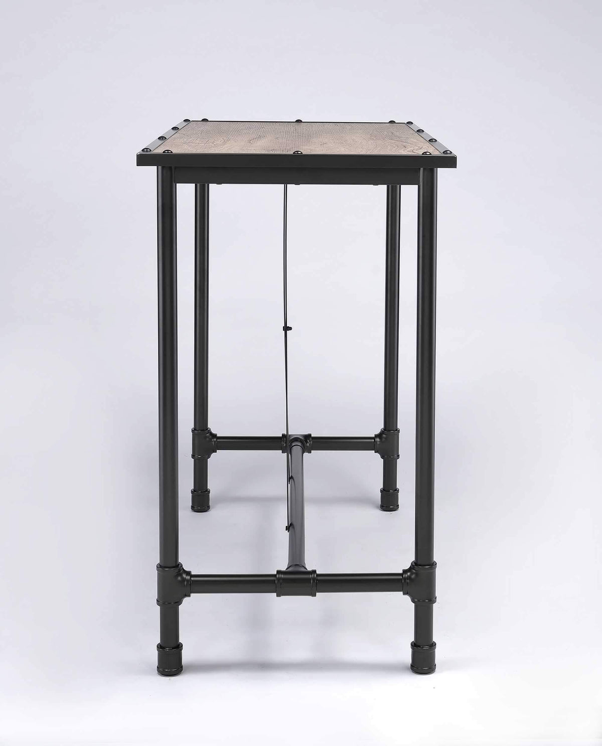 Oak and Black Bar Table Y413