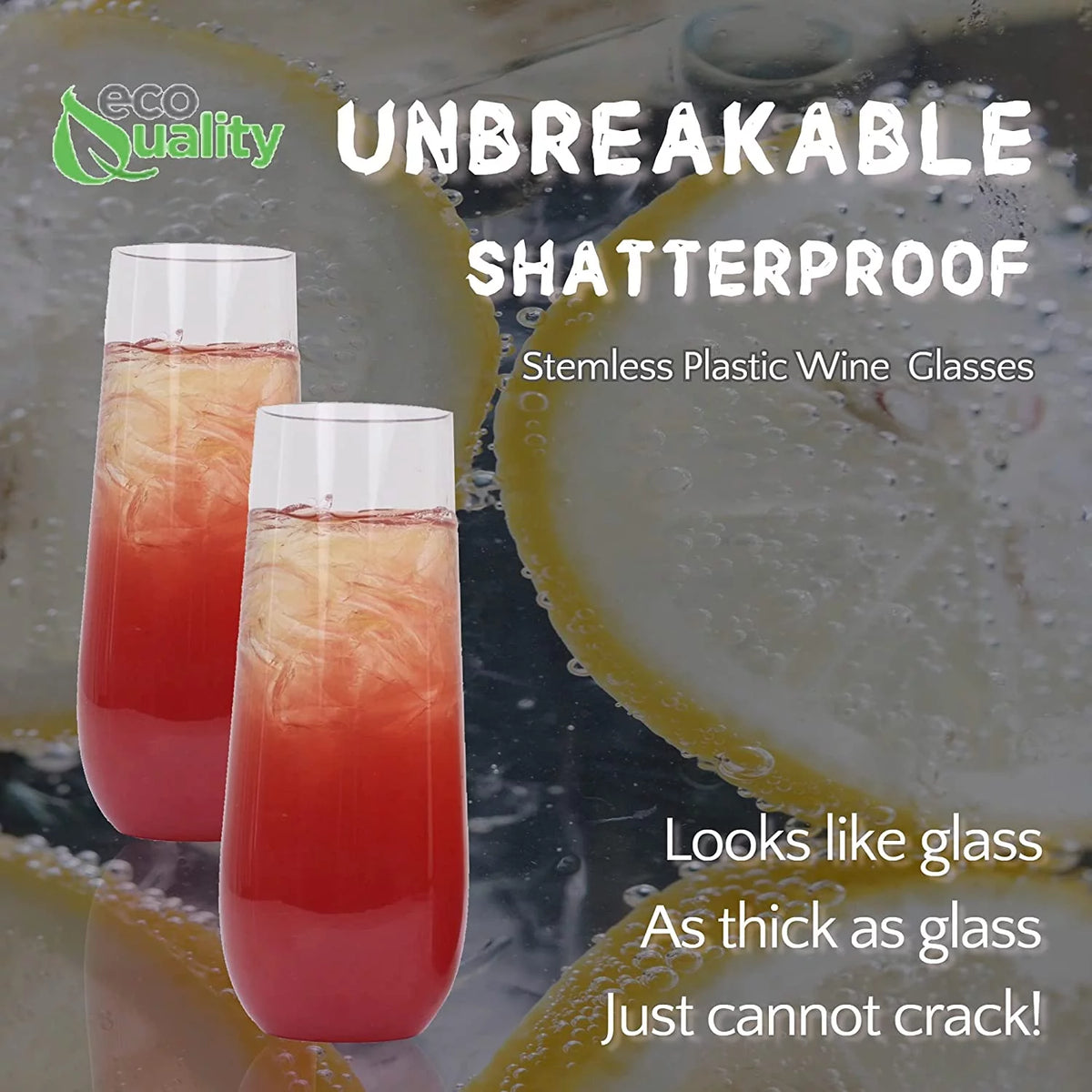 9 oz Clear Plastic Stemless Champagne Glass O6131