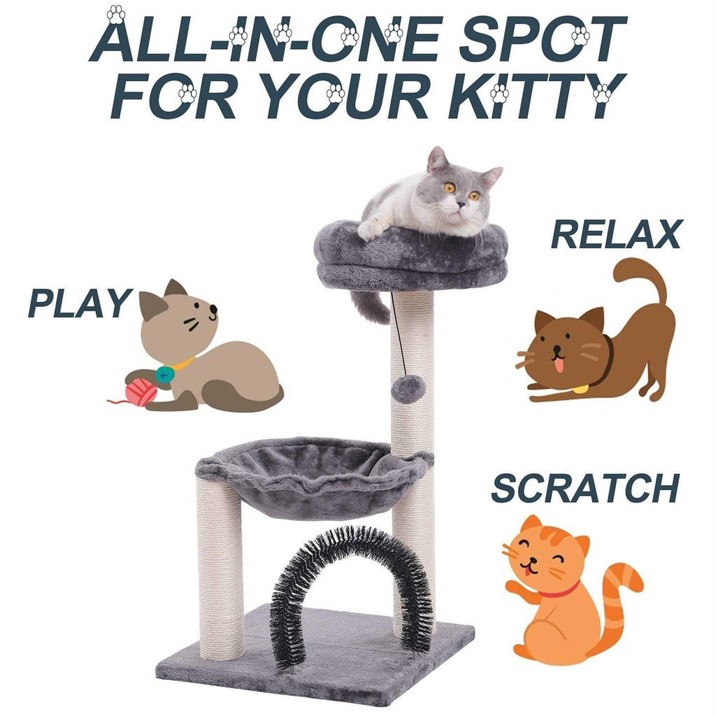 27.8 Inch Multi-Level Cat Tree with Scratching Posts K160
