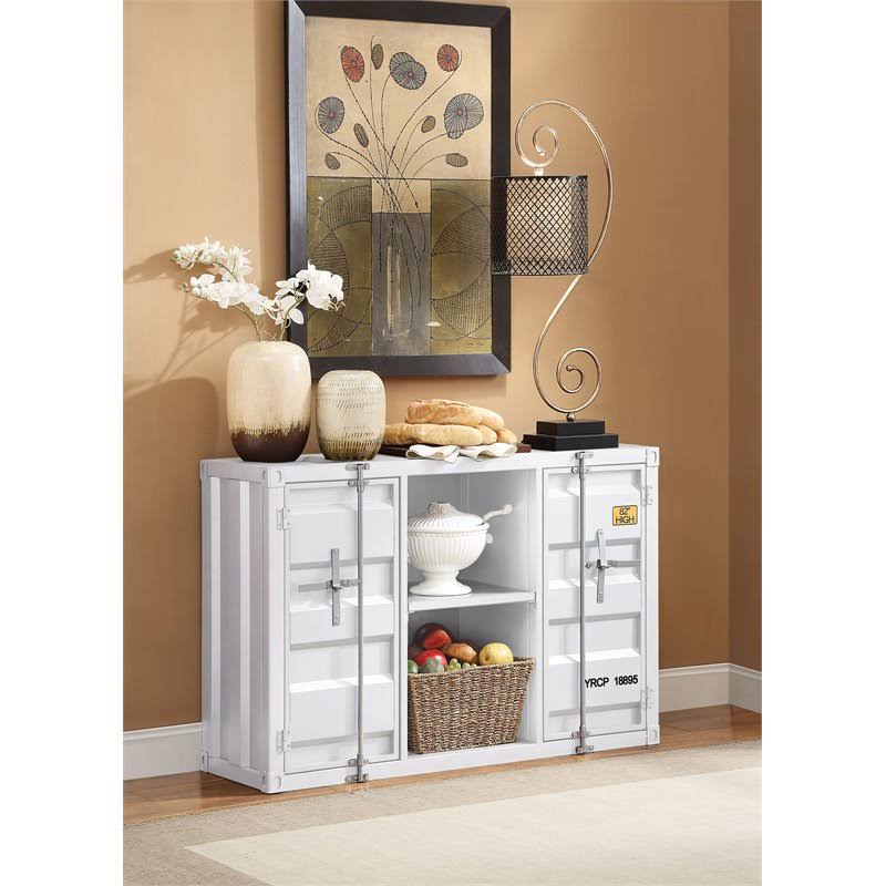 White Contemporary Server with Storage L862