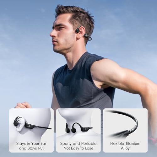 Bone Conduction Open Ear Bluetooth 5.4 Headphones with Mic W9883