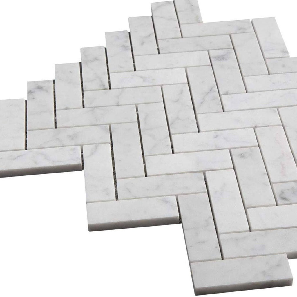 Carrara Marble Mosaic Backsplash Tile, 20pc Z13448