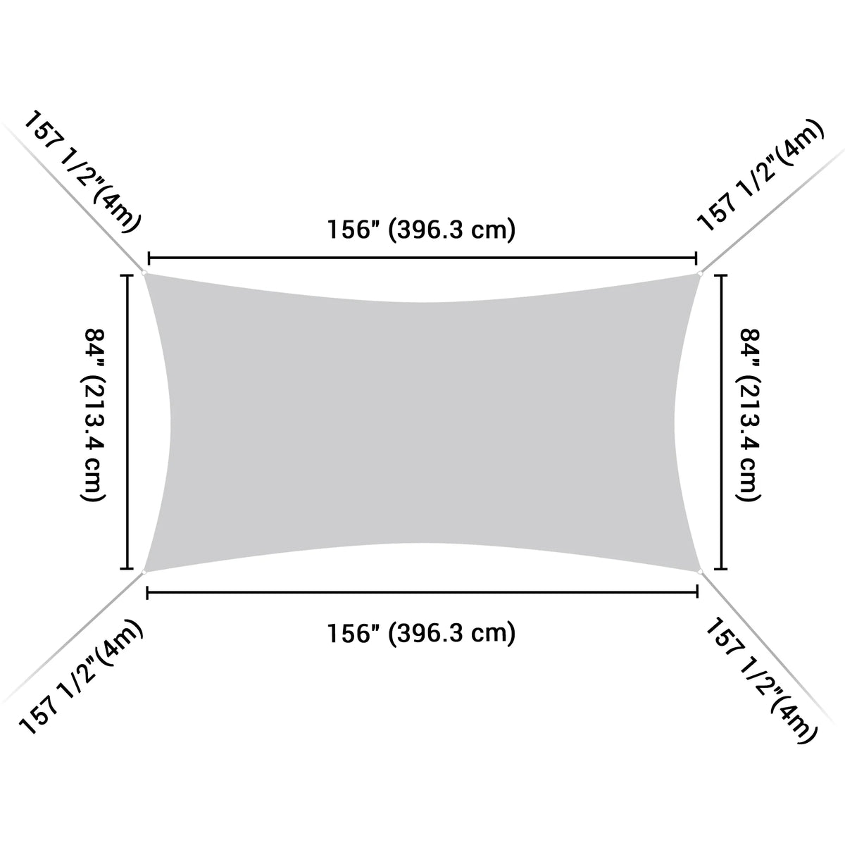 Beige Rectangle Sun Shade Sail G939105