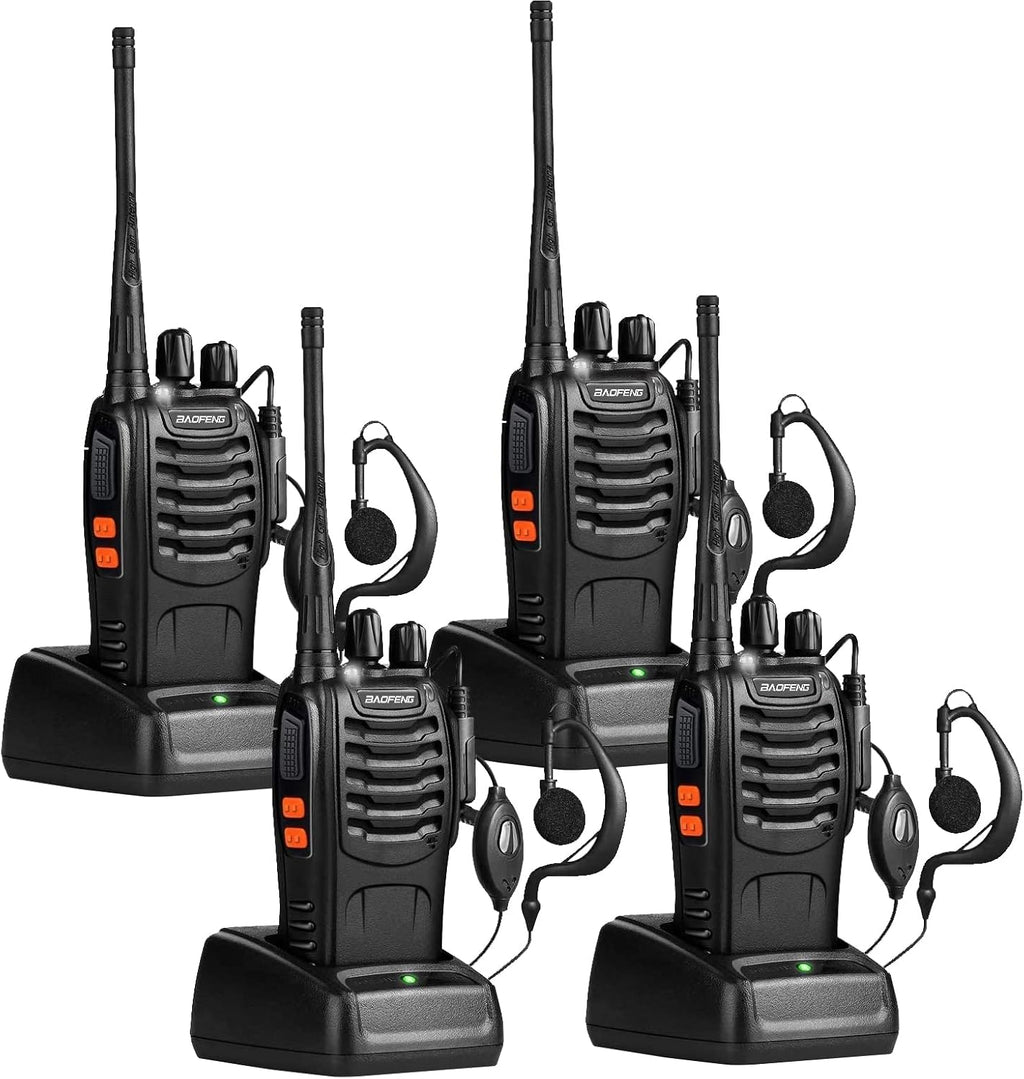 UHF Handheld Rechargeable Walkie Talkies Pack of 2 with Earpiece M896672
