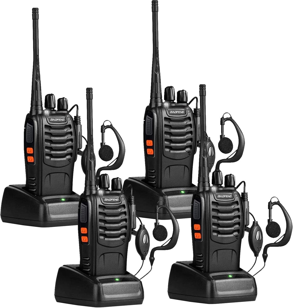 UHF Handheld Rechargeable Walkie Talkies Pack of 2 with Earpiece M896672